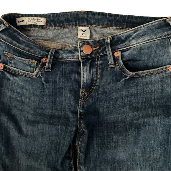 True religion Halle mid rise super skinny rip jeans size 25 - Picture 5 of 6